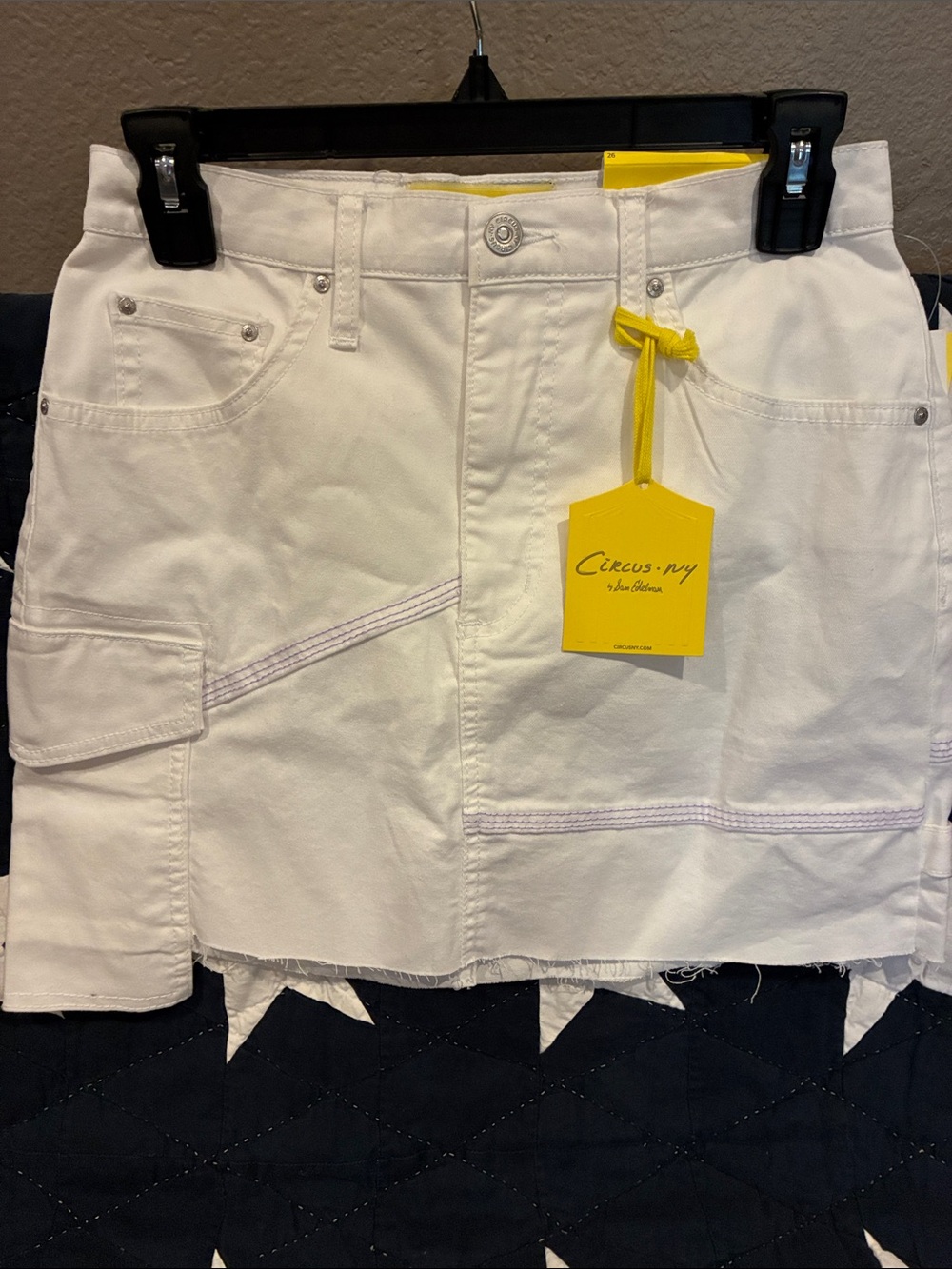 Circus NY by Sam Edelman NWT White Denim Utility Mini Skirt 2 Avail Sz 26 & 28